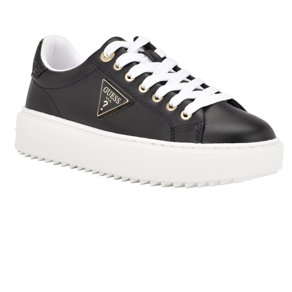 GUESS Black and White Denesa Treaded Platform Women's Sneakers